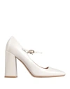 Gianvito Rossi Leather Mary Jane Block-heel Pumps In White