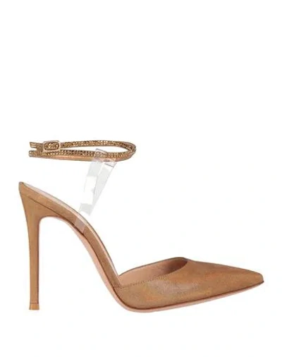 Gianvito Rossi Woman Pumps Khaki Size 6 Leather, Pvc - Polyvinyl Chloride In Beige