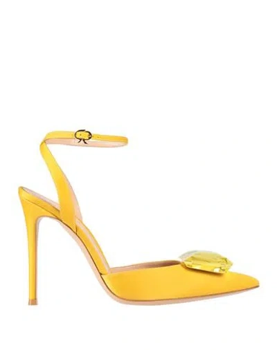 Gianvito Rossi Woman Pumps Marigold Size 10 Textile Fibers