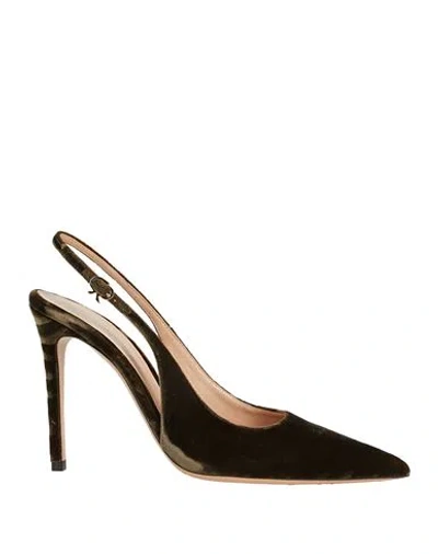 Gianvito Rossi Woman Pumps Military Green Size 8.5 Textile Fibers