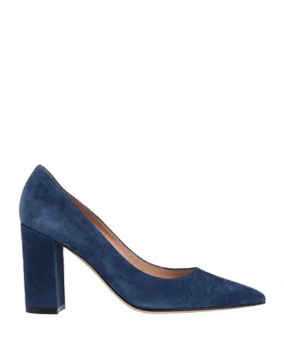 Gianvito Rossi Woman Pumps Navy Size 7.5 Leather In Navy