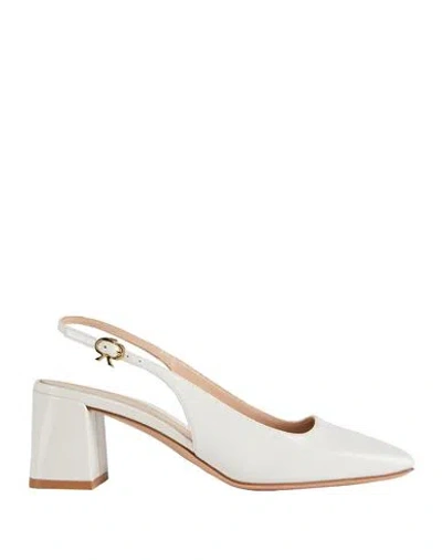 Gianvito Rossi Woman Pumps Off White Size 7 Leather