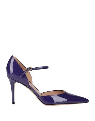 Gianvito Rossi Woman Pumps Purple Size 6.5 Leather
