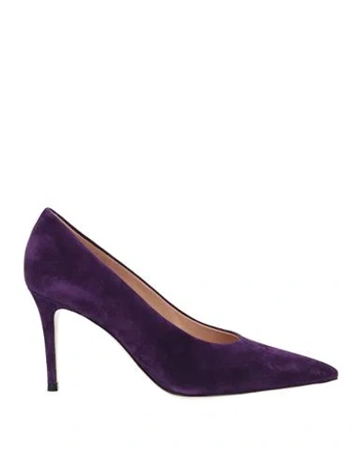 Gianvito Rossi Woman Pumps Purple Size 8 Leather