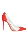 Gianvito Rossi Woman Pumps Red Size 6 Leather, Pvc - Polyvinyl Chloride