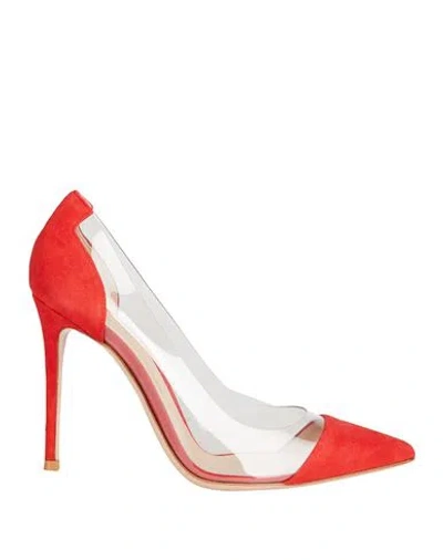 Gianvito Rossi Woman Pumps Red Size 6 Leather, Pvc - Polyvinyl Chloride