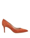 Gianvito Rossi Woman Pumps Rust Size 8 Leather In Red