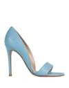 Gianvito Rossi Woman Pumps Sky Blue Size 8 Soft Leather In Blue
