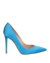Gianvito Rossi Woman Pumps Turquoise Size 7 Textile Fibers In Blue