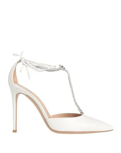Gianvito Rossi Woman Pumps White Size 11.5 Leather