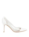 Gianvito Rossi Woman Pumps White Size 5.5 Soft Leather, Pvc - Polyvinyl Chloride