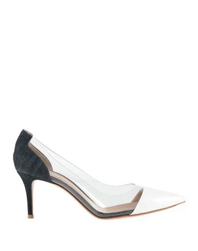 Gianvito Rossi Woman Pumps White Size 8 Leather, Plastic, Textile Fibers