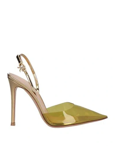 Gianvito Rossi Woman Pumps Yellow Size 8 Leather, Plastic