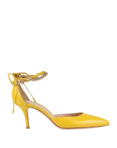 Gianvito Rossi Woman Pumps Yellow Size 8 Soft Leather