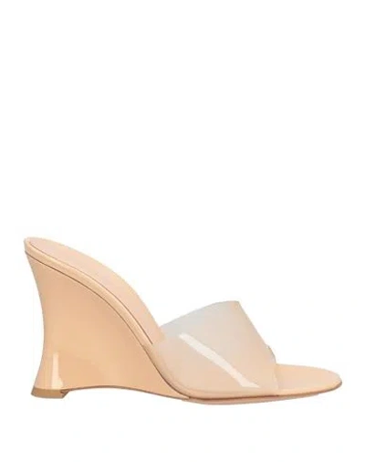 Gianvito Rossi Woman Sandals Apricot Size 7 Pvc - Polyvinyl Chloride In Neutral