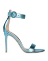 Gianvito Rossi Woman Sandals Azure Size 8 Leather In Blue