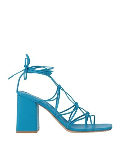 Gianvito Rossi Woman Sandals Azure Size 8 Leather In Blue