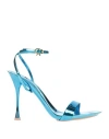 Gianvito Rossi Woman Sandals Azure Size 8 Soft Leather In Blue
