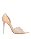 Gianvito Rossi Bree 105 Peep-toe Pumps In Patent Leather And Plexi In Beige