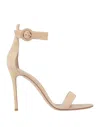 Gianvito Rossi Woman Sandals Beige Size 5 Leather In Pink