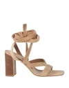 Gianvito Rossi Woman Sandals Beige Size 11 Soft Leather