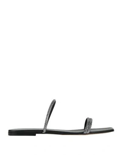 GIANVITO ROSSI GIANVITO ROSSI WOMAN SANDALS BLACK SIZE 10 LEATHER