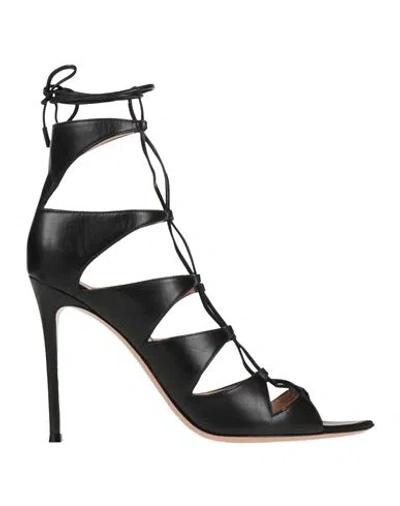 GIANVITO ROSSI GIANVITO ROSSI WOMAN SANDALS BLACK SIZE 10.5 LEATHER