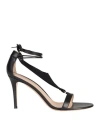 Gianvito Rossi Woman Sandals Black Size 11 Calfskin, Textile Fibers In Black