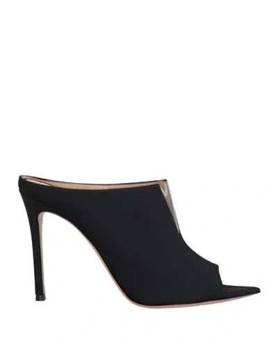 Gianvito Rossi Woman Sandals Black Size 5.5 Textile Fibers, Synthetisches Material