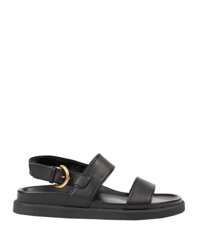 Gianvito Rossi Bilbao Leather Slingback Sandals In Black