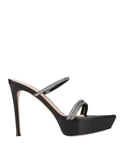 GIANVITO ROSSI GIANVITO ROSSI WOMAN SANDALS BLACK SIZE 8 LEATHER