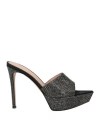 Gianvito Rossi Woman Sandals Black Size 8 Textile Fibers In Black