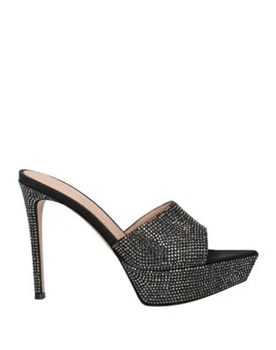 Gianvito Rossi Woman Sandals Black Size 8 Textile Fibers