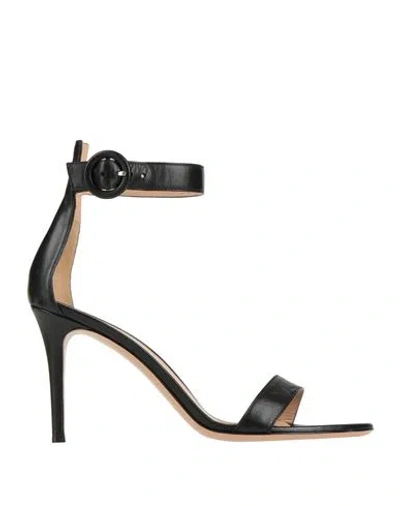 Gianvito Rossi Woman Sandals Black Size 9 Soft Leather