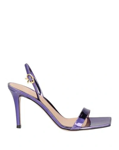 Gianvito Rossi Woman Sandals Blue Size 6 Leather