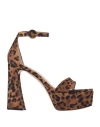Gianvito Rossi Leopard-print Suede Platform Sandals In Brown