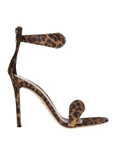 Gianvito Rossi Bijoux 105mm Leopard-print Sandals In Almond Leopard Print