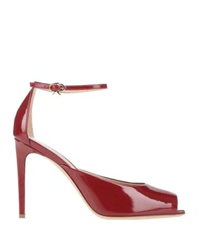 Gianvito Rossi Woman Sandals Burgundy Size 9 Leather In Red