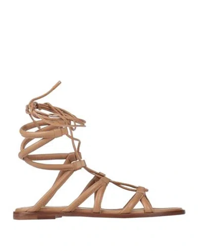 Gianvito Rossi Woman Sandals Camel Size 7.5 Leather In Beige