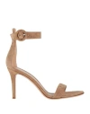 Gianvito Rossi Woman Sandals Camel Size 8 Soft Leather In Beige