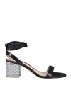 Gianvito Rossi Woman Sandals Dark Purple Size 8 Leather, Synthetic Fibers In Purple