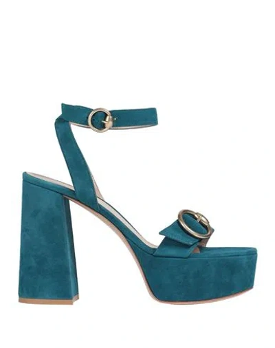 Gianvito Rossi Woman Sandals Deep Jade Size 8 Leather In Green