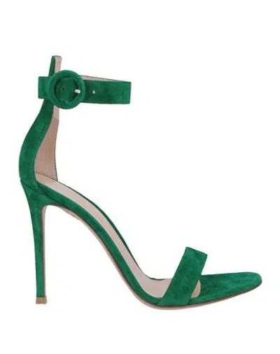 Gianvito Rossi Woman Sandals Emerald Green Size 6 Leather