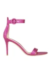 Gianvito Rossi Woman Sandals Fuchsia Size 12 Textile Fibers In Pink