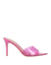 Gianvito Rossi Woman Sandals Fuchsia Size 8 Tanned Leather In Pink
