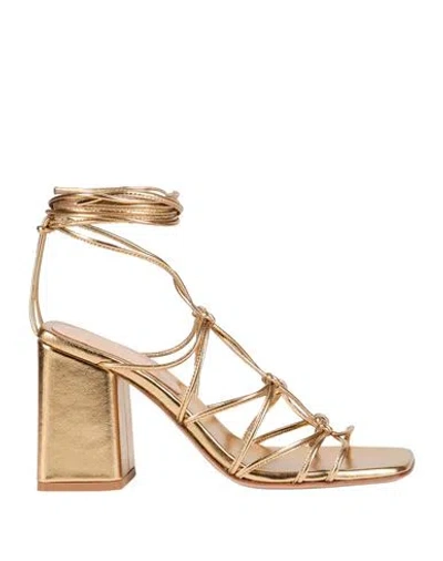 Gianvito Rossi Woman Sandals Gold Size 6 Leather