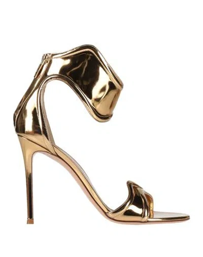 Gianvito Rossi Woman Sandals Gold Size 6 Leather