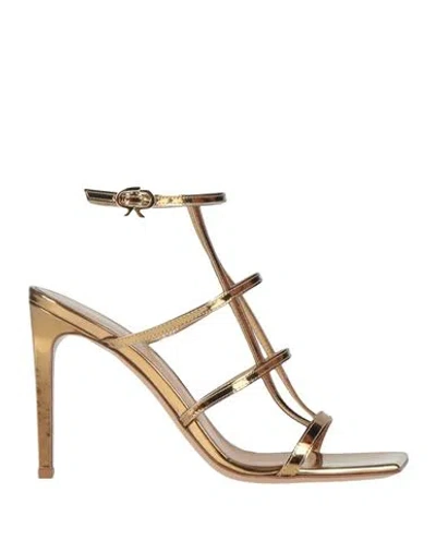 Gianvito Rossi Woman Sandals Gold Size 8 Leather