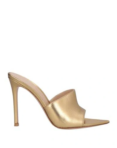 Gianvito Rossi Woman Sandals Gold Size 8 Leather