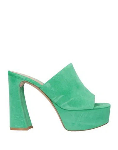 Gianvito Rossi Woman Sandals Green Size 10 Textile Fibers
